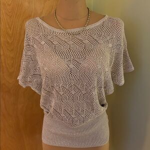 Cache Off-the-Shoulder Cream Sweater